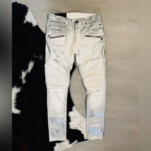 Balmain Skinny Distressed Biker Jeans